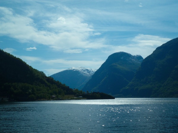 Sunny day in the Norwegian fjords